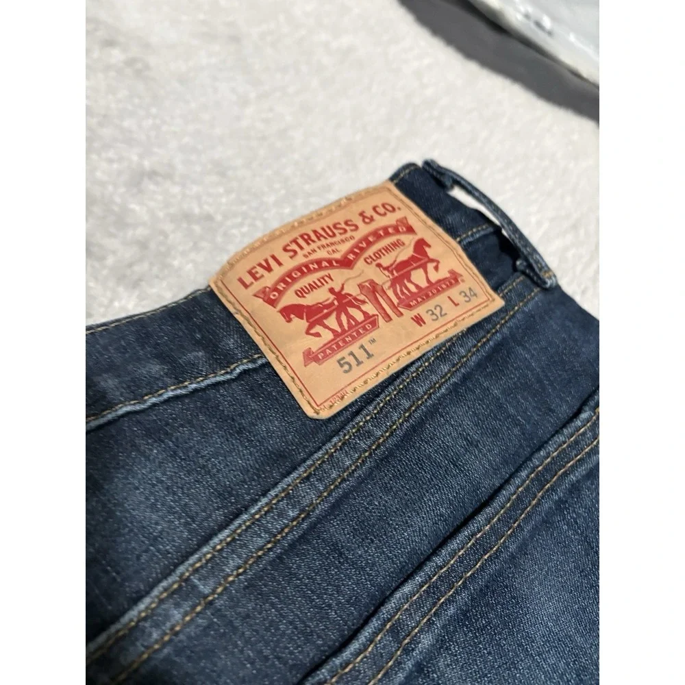 Levis 511 Mens Blue Slim Denim Jeans Size 32x34 Pants Stretch